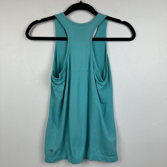 Athleta Womens Limitless Racerback Seamless Activewear Gym Teal Blue Tank Top - Picture 2 of 8